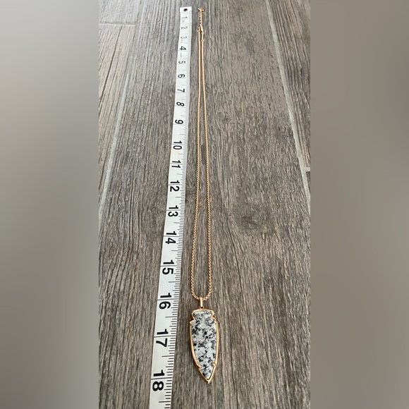 Kendra Scott Kimmy Necklace Rose Gold Gray Granite Stone - Picture 5 of 5